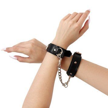 Наручники из экокожи Art of Sex - Handcuffs Emoji, цвет черный SO9976 фото Купить   Art of Sex  692 грн