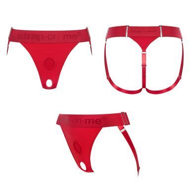 Трусики для страпона Strap-On-Me HARNAIS LINGERIE UNIQUE, One Size, красные SO9614 фото Купить   Strap-On-Me (Франція) 2 531 грн