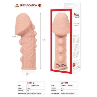 Насадка на член Kokos Extreme Sleeve ES.09 розмір M, потовщуюча, стимулюючий рельєф SO1819 фото Купити Насадка на член Kokos Extreme Sleeve ES.09 розмір M, потовщуюча, стимулюючий рельєф  Kokos (Південна Корея) 489 грн