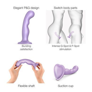 Насадка для страпона Strap-On-Me Dildo Plug P&G Lilas Metallic S SO9001 фото Купити Насадка для страпона Strap-On-Me Dildo Plug P&G Lilas Metallic S  Strap-On-Me (Франція) 1 690 грн