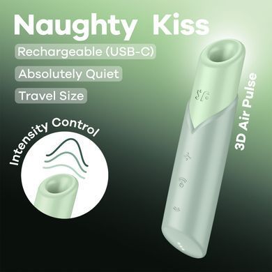 Вакуумный стимулятор Satisfyer Naughty Kiss, магнитная технология 3D Air Pulse, 30 режимов работы SX2162 фото Купить   Satisfyer (Німеччина) 1 588 грн