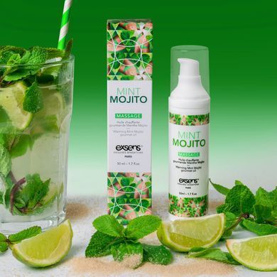 Массажное масло EXSENS Mojito 50мл разогревающее, без сахара, без парабенов, съедобное SO2361 фото Купить   Exsens (Франція) 618 грн