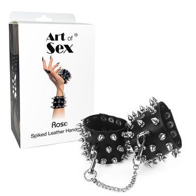 Наручники с шипами Art of Sex - Rose Spiked Leather Handcuffs, натуральная кожа SO7654 фото Купить   Art of Sex  1 895 грн