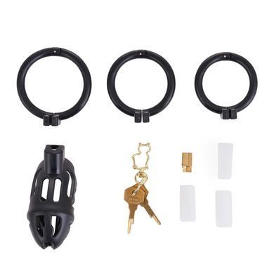 Клітка для пеніса LOCKINK SEVANDA Naja-Cobra Chastity Cage, чорна, 3 кільця різних розмірів SX0872 фото Купити Клітка для пеніса LOCKINK SEVANDA Plastic Penis Chastity Cage, прозора, 3 кільця різних розмірів  LOCKINK (Китай) 720 грн