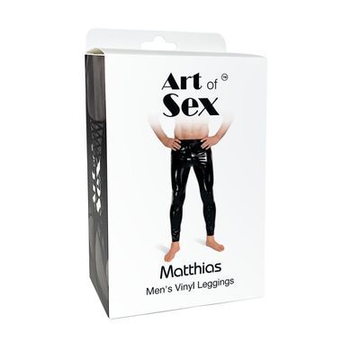 Лаковані чоловічі легінси Art of Sex - Matthias, колір чорний, розмір S, Чорний, L