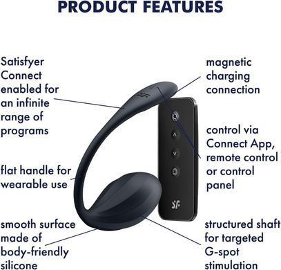 Смарт-віброяйце Satisfyer Ribbed Petal Connect App Black, керування зі смартфона, пульт ДК SX1221 фото Купити Смарт-віброяйце Satisfyer Ribbed Petal Connect App Black, керування зі смартфона, пульт ДК  Satisfyer (Німеччина) 2 540 грн