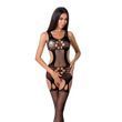 Бодистокинг Passion BS066 One Size, Black, комбинезон, имитация чулок и пояса с гартерами