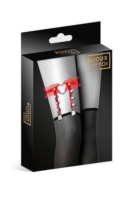 Гартер на ногу Bijoux Pour Toi - WITH HEART AND SPIKES Red, сексуальная подвязка с сердечком SO2224 фото Купить   Bijoux Pour Toi  683 грн