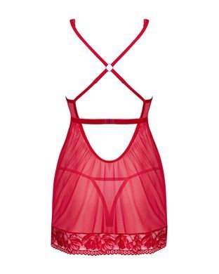 Прозора сорочка бебі-дол Obsessive Lacelove babydoll & thong XS/S Red, мереживо, стрінги SO8646 фото Купити Прозора сорочка бебі-дол Obsessive Lacelove babydoll & thong XS/S Red, мереживо, стрінги  Obsessive (Польща) 1 847 грн