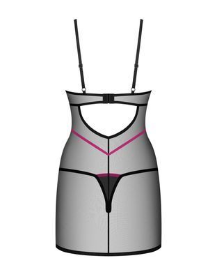 Пеньюар Obsessive Novenes chemise & thong, XS/S, обтислий, прозорий, зі стрепами, стрінги в комплект SX0619 фото Купити Пеньюар Obsessive Novenes chemise & thong, XS/S, обтислий, прозорий, зі стрепами, стрінги в комплект  Obsessive (Польща) 1 792 грн