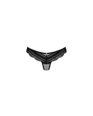 Напівпрозорі трусики з підвіскою Obsessive Ivannes panties black S/M, чорні SO7280 фото Купити Напівпрозорі трусики з підвіскою Obsessive Ivannes panties black S/M, чорні  Obsessive (Польща) 452 грн