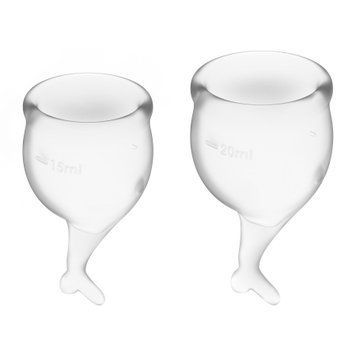 Набір менструальних чаш Satisfyer Feel Secure (transparent), 15мл і 20мл, мішечок для зберігання SO3994 фото Купити Набір менструальних чаш Satisfyer Feel Secure (transparent), 15мл і 20мл, мішечок для зберігання  Satisfyer  469 грн
