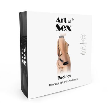 Бондажний набір з металевим анальним гаком Art of Sex Beatrice Bondage set with anal hook №&thinsp;2 SO8507 фото Купити Бондажний набір з металевим анальним гаком Art of Sex Beatrice Bondage set with anal hook №&thinsp;2  Art of Sex  2 623 грн