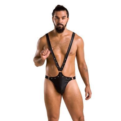 Чоловіче боді з люверсами Passion 028 HARRY L/XL Black, екошкіра, на шлейках SO7555 фото Купити Чоловіче боді з люверсами Passion 028 HARRY L/XL Black, екошкіра, на шлейках  Passion (Польща) 2 143 грн