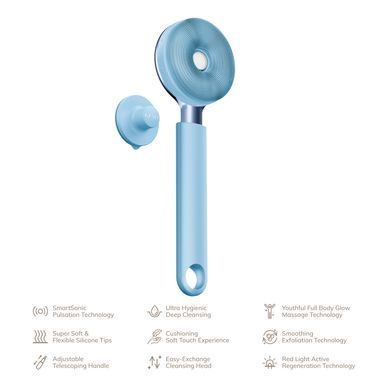 Звукова світлодіодна щітка для всього тіла GESKE Sonic LED Full-Body Brush&Intensive Exfoliator 9в1 aquamarine HB0384 фото Купити Звукова світлодіодна щітка для всього тіла GESKE Sonic LED Full-Body Brush&Intensive Exfoliator 9в1 aquamarine  GESKE 3 569 грн