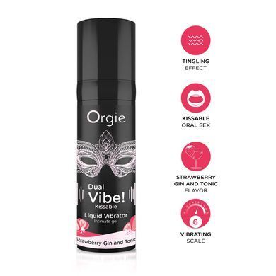 Рідкий вібратор Orgie Dual Vibe! Strawberry Gin & Tonic Kissable Liquid Vibrator, 15 мл SX1489 фото Купити Рідкий вібратор Orgie Dual Vibe! Strawberry Gin & Tonic Kissable Liquid Vibrator, 15 мл  Orgie (Бразилія-Португалія) 784 грн