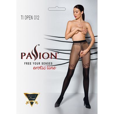 Колготки с открытым доступом, двойная плотность Passion TIOPEN 012 1/2 (20/40 den), black SO5814 фото Купить   Passion (Польща) 729 грн