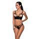 Комплект з екошкіри з люверсами та ремінцями Passion MALWIA BIKINI L/XL, black, бра та трусики SO5762 фото 1