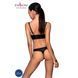 Комплект з екошкіри з люверсами та ремінцями Passion MALWIA BIKINI L/XL, black, бра та трусики SO5762 фото 2