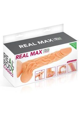 Фаллоимитатор с подвижной крайней плотью Real Body - Real Max, диаметр 4,3см, TPE SO1890 фото Купить   Real Body (Франція) 2 808 грн