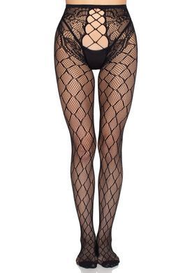Колготки Leg Avenue Net Tights with Crotchless Panty One Size Black Leg Avenue  &mdash; фото
