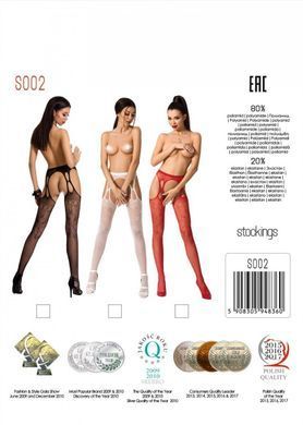 Еротичні колготки-бодістокінг Passion S002 white, імітація мереживних панчіх та пояса SO8947 фото Купити Еротичні колготки-бодістокінг Passion S002 white, імітація мереживних панчіх та пояса  Passion (Польща) 720 грн
