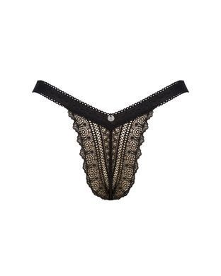 (SALE) Кружевные трусики с заниженной талией Obsessive Estiqua panties XS/S, black SO7705 фото Купить   Obsessive (Польща) 600 грн