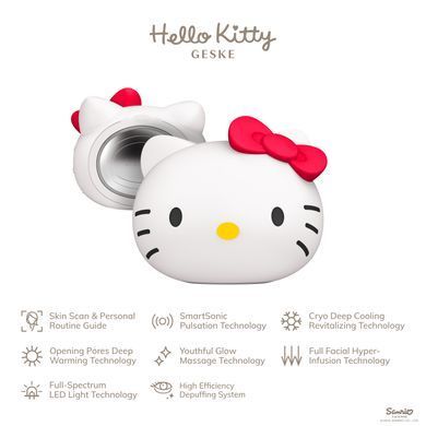 Ультразвукова маска тепло та холод GESKE Sonic Warm&Cool Mask 8в1 у формі голови кота by Hello Kitty HB0596 фото Купити Ультразвукова маска тепло та холод GESKE Sonic Warm&Cool Mask 8в1 у формі голови кота by Hello Kitty  GESKE 3 569 грн