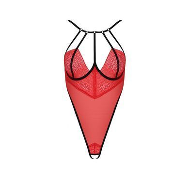 Боди с высоким вырезом бедра Passion Exclusive AKITA BODY L/XL, red PS24201 фото Купить   Passion (Польща) 2 328 грн