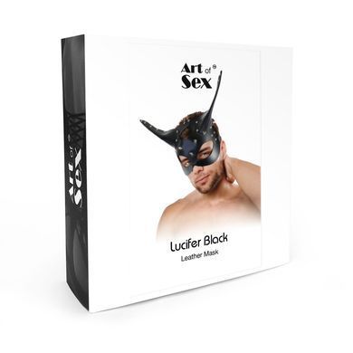 Кожаная маска Art of Sex - Lucifer Black SX0669 фото Купить   Art of Sex  1 071 грн