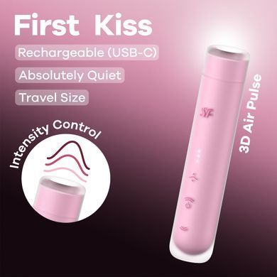 Вакуумный стимулятор Satisfyer First Kiss, технология 3D Air Pulse, 30 режимов, двойной силикон SX2164 фото Купить   Satisfyer (Німеччина) 1 588 грн