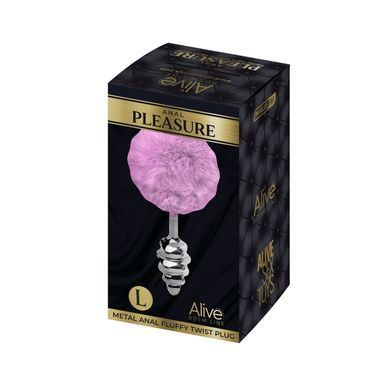 Металлическая анальная пробка Кроличий хвостик Alive Fluffy Twist Plug L Purple, диаметр 3,8 см SO6310 фото Купить   Alive  803 грн