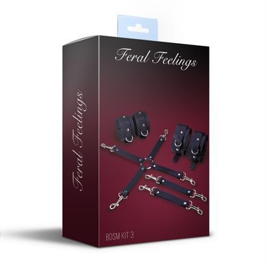 Набір для БДСМ 3 в 1 Feral Feelings BDSM Kit 3 Black, black, наручники, поножі, хрестовина SO8269 фото Купити Набір для БДСМ 3 в 1 Feral Feelings BDSM Kit 3 Black, black, наручники, поножі, хрестовина  Feral Feelings (Україна) 2 032 грн