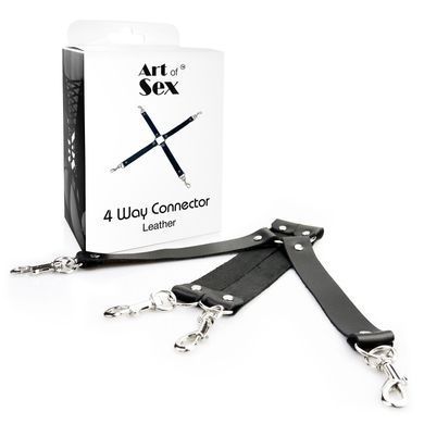 Крестовина из натуральной кожи Art of Sex &ndash; 4 Way Connector, черный SO7480 фото Купить   Art of Sex  258 грн