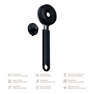 Звукова світлодіодна щітка для всього тіла GESKE Sonic LED Full-Body Brush&Intensive Exfoliator 9в1 black HB0385 фото Купити Звукова світлодіодна щітка для всього тіла GESKE Sonic LED Full-Body Brush&Intensive Exfoliator 9в1 black  GESKE 3 569 грн