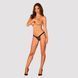 (SALE) Кружевные трусики с заниженной талией Obsessive Estiqua panties XS/S, black SO7705 фото 3