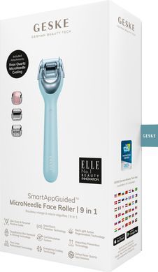 Електронний ролер для обличчя з мікроголками GESKE MicroNeedle Face Roller 9в1 turquoise HB0191 фото Купити Електронний ролер для обличчя з мікроголками GESKE MicroNeedle Face Roller 9в1 turquoise  GESKE 1 699 грн