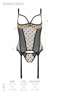 Корсет Passion MARINA CORSET, L/XL, beige, з відкритими чашками SO9726 фото Купити Корсет Passion MARINA CORSET, L/XL, beige, з відкритими чашками  Passion (Польща) 3 131 грн