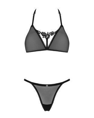 Полупрозрачный комплект Obsessive Celia Noir 2-pcs set XL/2XL, бюстгальтер, стринги SO7867 фото Купить Полупрозрачный комплект Obsessive Celia Noir 2-pcs set XS/S, бюстгальтер, стринги  Obsessive  1 530 грн
