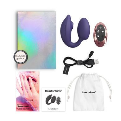 Виброяйцо с вакуумной клиторальной стимуляцией Love To Love Wonderlover MIDNIGHT INDIGO SO9617 фото Купить   Love To Love (Франція) 5 488 грн