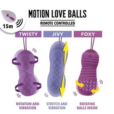Вагинальные шарики с жемчужным массажем FeelzToys Motion Love Balls Foxy с пультом ДУ, 7 режимов SO3854 фото Купить   FeelzToys (Нідерланди) 1 330 грн