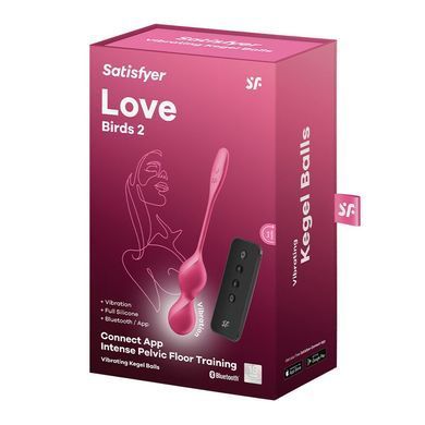 Вагинальные смарт-шарики с вибрацией Satisfyer Love Birds 2 Connect App Red, 86 г, пульт ДУ SX0571 фото Купить   Satisfyer (Німеччина) 2 540 грн