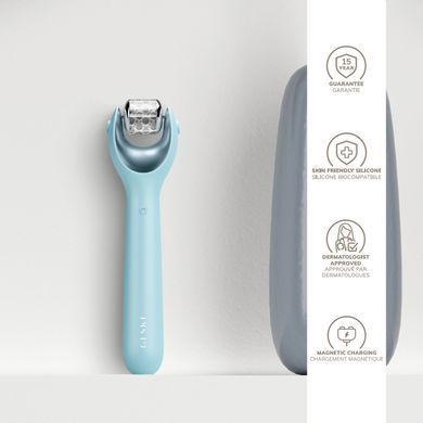 Електронний ролер для обличчя з мікроголками GESKE MicroNeedle Face Roller 9в1 turquoise HB0191 фото Купити Електронний ролер для обличчя з мікроголками GESKE MicroNeedle Face Roller 9в1 turquoise  GESKE 1 699 грн