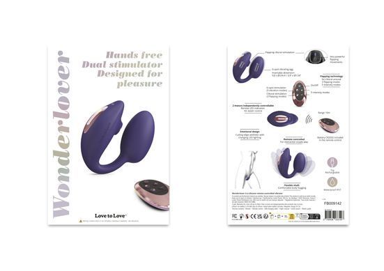 Виброяйцо с вакуумной клиторальной стимуляцией Love To Love Wonderlover MIDNIGHT INDIGO SO9617 фото Купить   Love To Love (Франція) 5 488 грн