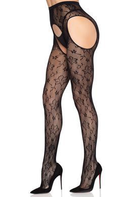 Колготки Leg Avenue Bloom Net Suspender Tights One Size Black Leg Avenue  &mdash; фото