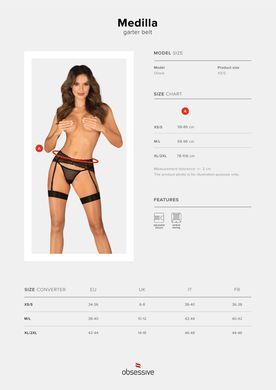Пояс для чулок Obsessive Medilla garter belt XS/S SO9055 фото Купить   Obsessive (Польща) 1 089 грн