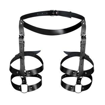 Кожаные гартеры Art of Sex - Melani Leather garters, Черные XS-M SO8300 фото Купить   Art of Sex  803 грн