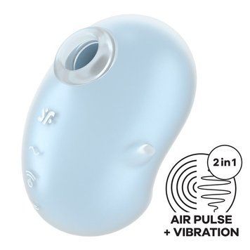 Вакуумний кліторальний стимулятор з вібрацією Satisfyer Cutie Ghost Blue SX0572 фото Купити Вакуумний кліторальний стимулятор з вібрацією Satisfyer Cutie Ghost Blue  Satisfyer (Німеччина) 1 903 грн
