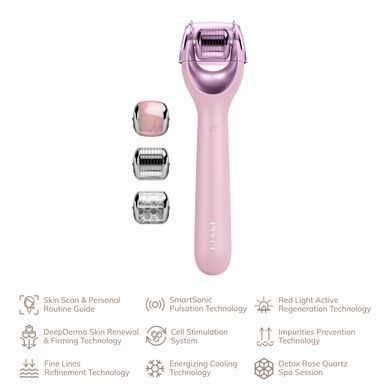 Електронний ролер для обличчя з мікроголками GESKE MicroNeedle Face Roller 9в1 pink HB0192 фото Купити Електронний ролер для обличчя з мікроголками GESKE MicroNeedle Face Roller 9в1 pink  GESKE 1 699 грн