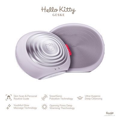 Електронна ультразвукова термощітка для обличчя GESKE Sonic Thermo Facial Brush 5в1 by Hello Kitty purple HB0244 фото Купити Електронна ультразвукова термощітка для обличчя GESKE Sonic Thermo Facial Brush 5в1 by Hello Kitty purple  GESKE 2 559 грн